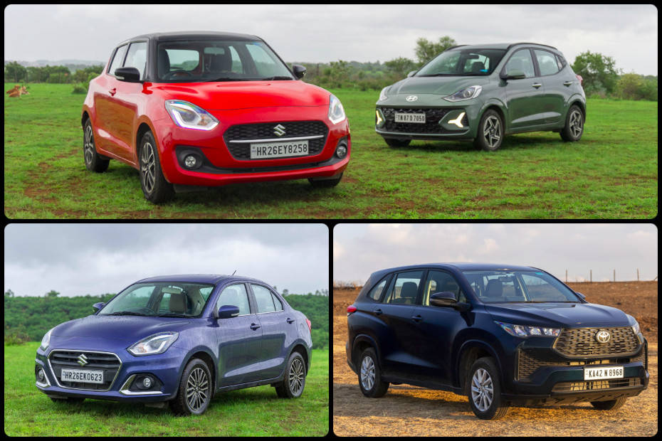 Swift, Dzire, Grand i10, Innova Hycross